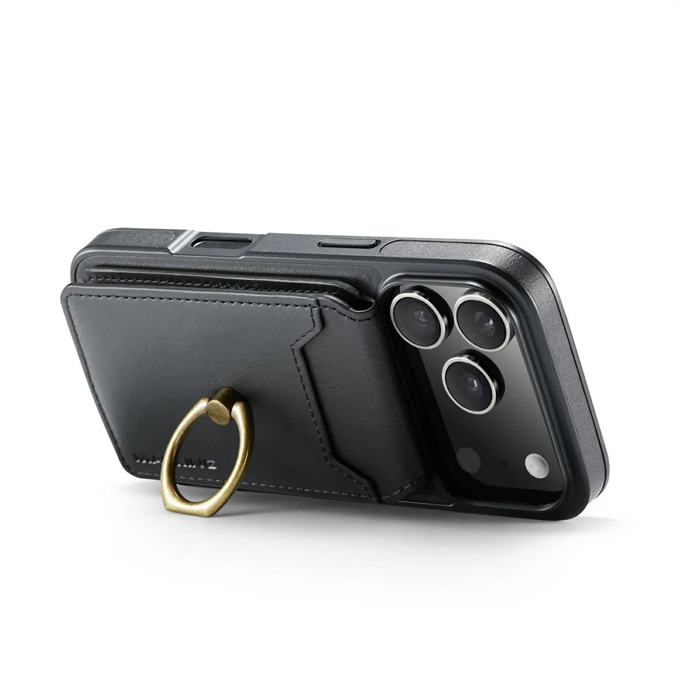 MAGKING K1 Series For iPhone 18 Pro / 17 Pro Magnetic Case PC + TPU + PU Phone Cover with Card Holder - Black - 3
