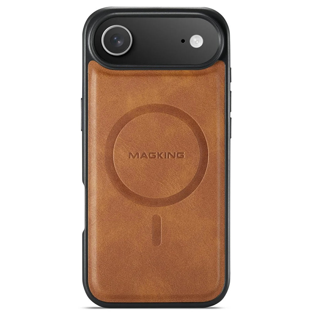 MAGKING K1 Series For iPhone Air Magnetic Case PC + TPU + PU Leather Phone Cover - Brown - 3