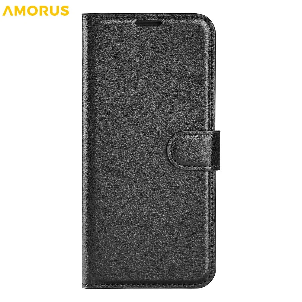 AMORUS For Google Pixel 10 Pro XL Wallet Case Litchi Texture Shockproof Leather Flip Stand Phone Cover - Black - 7