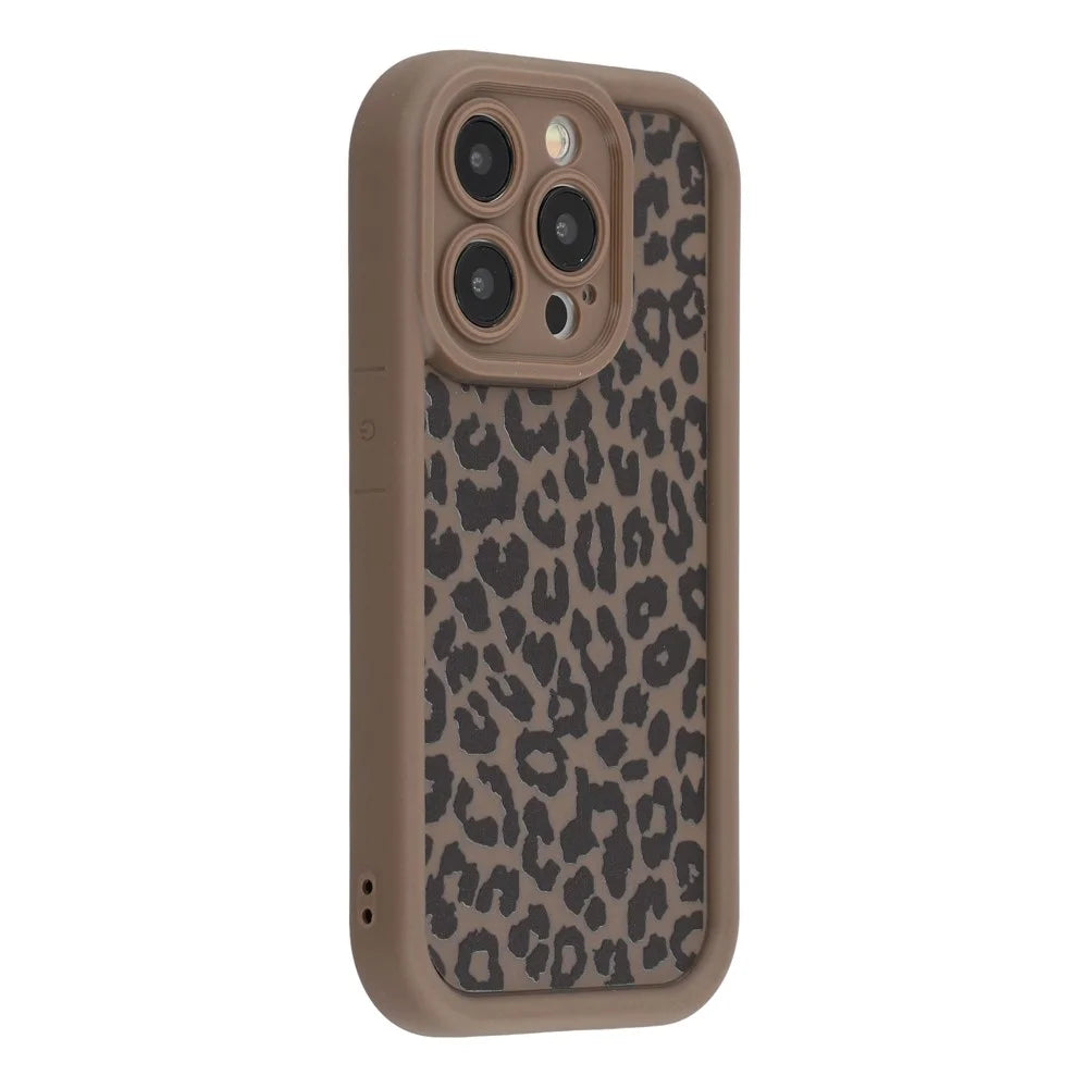 For iPhone 14 Pro Max Case Leopard Print TPU Shockproof Phone Cover - Coffee - 1