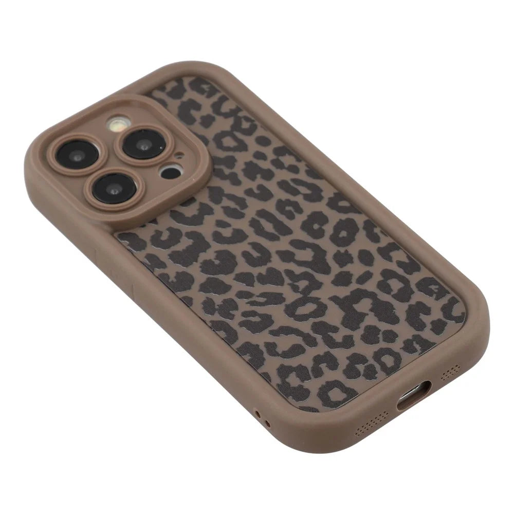For iPhone 12 Pro Case Leopard Print TPU Shockproof Phone Cover - Coffee - 4