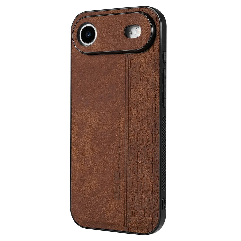 AZNS For iPhone Air Case Protective PU Leather Covered TPU Phone Shell - Brown - 2