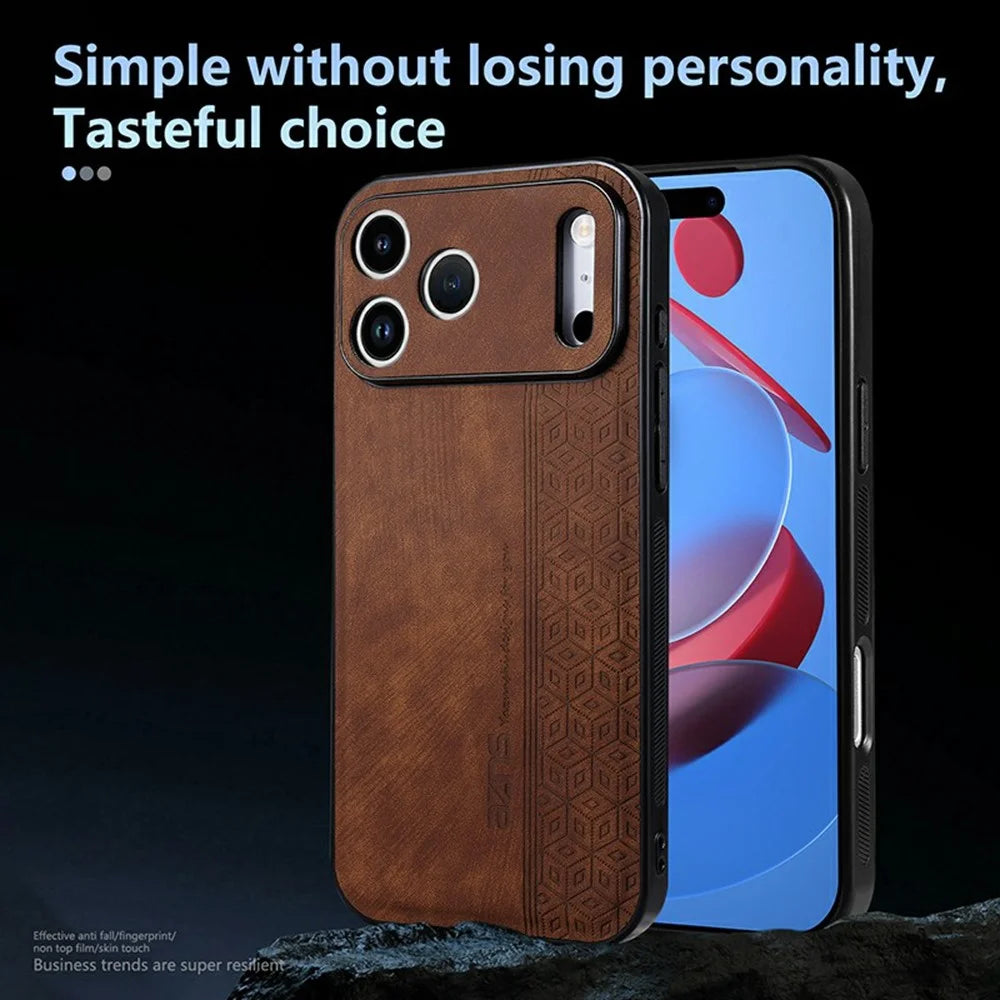 AZNS For iPhone 18 Pro Max / 17 Pro Max Case Protective PU Leather Covered TPU Phone Shell - Brown - 3