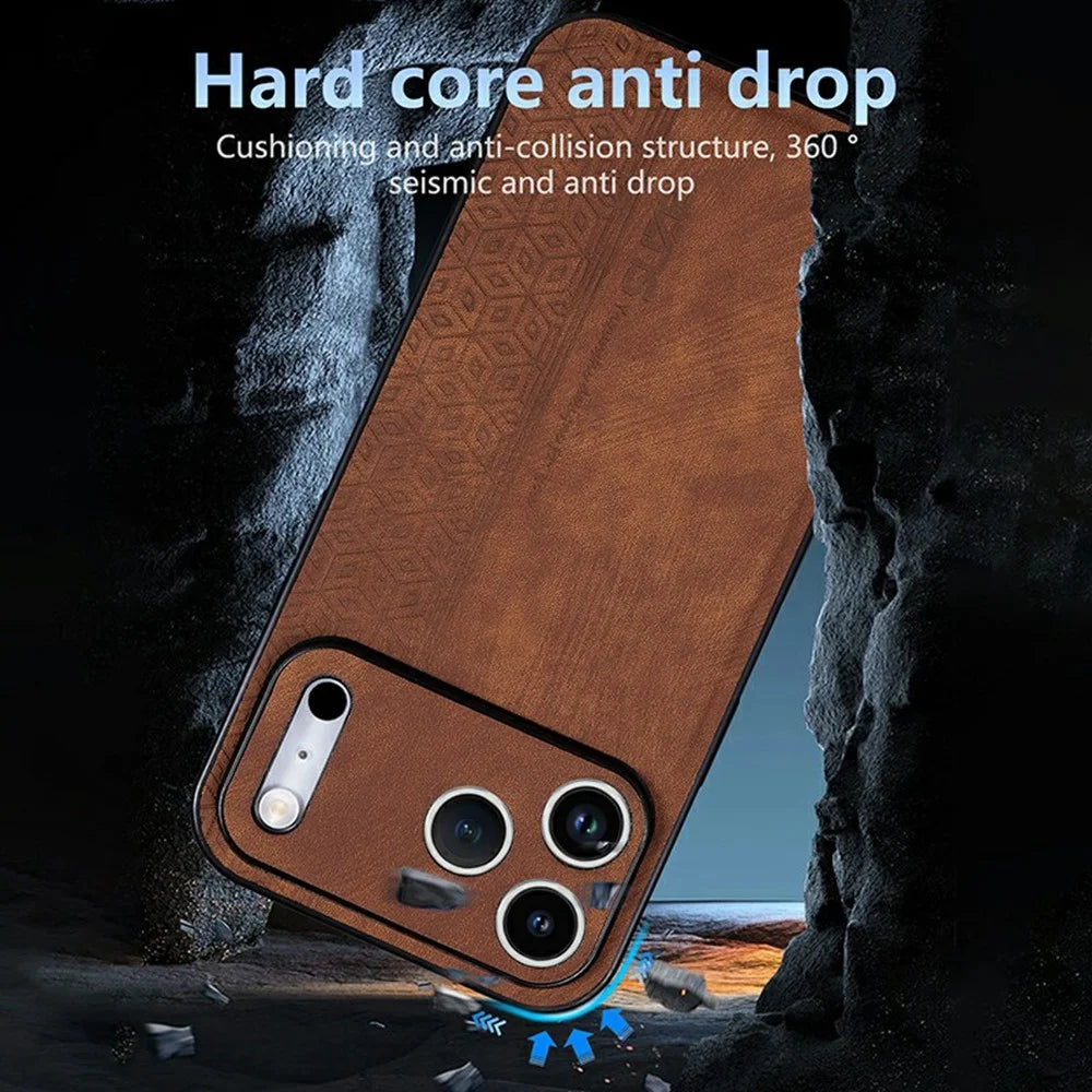 AZNS For iPhone 18 Pro Max / 17 Pro Max Case Protective PU Leather Covered TPU Phone Shell - Brown - 4