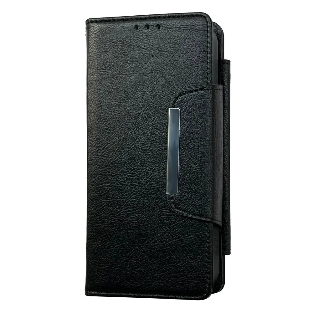 For iPhone Air Case Detachable 2 in 1 Magnetic Closure PU Leather Wallet Phone Case - Black - 6