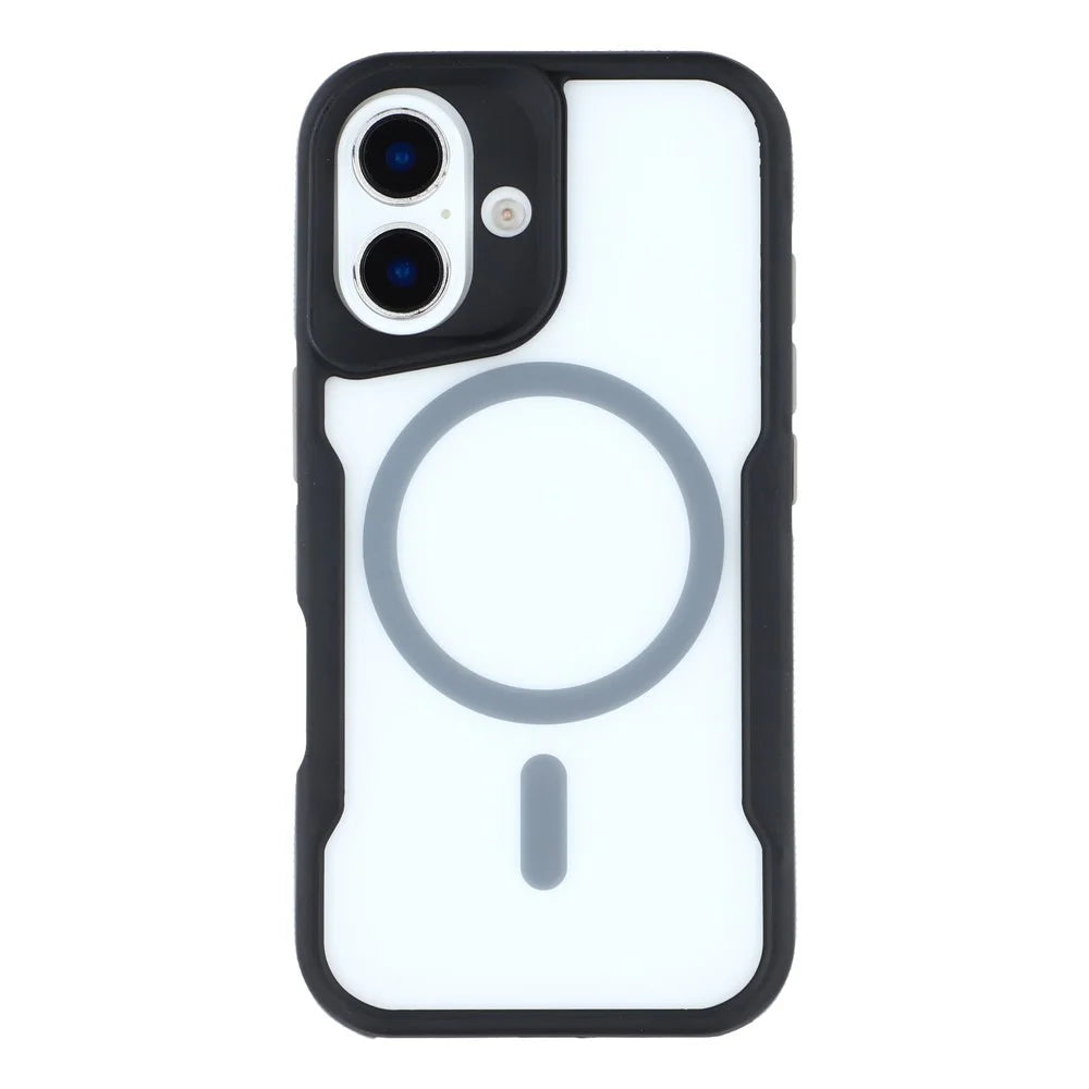 For iPhone 16 Plus Magnetic Case Skin-Touch TPU + PC Shockproof Phone Back Cover - Grey - 3