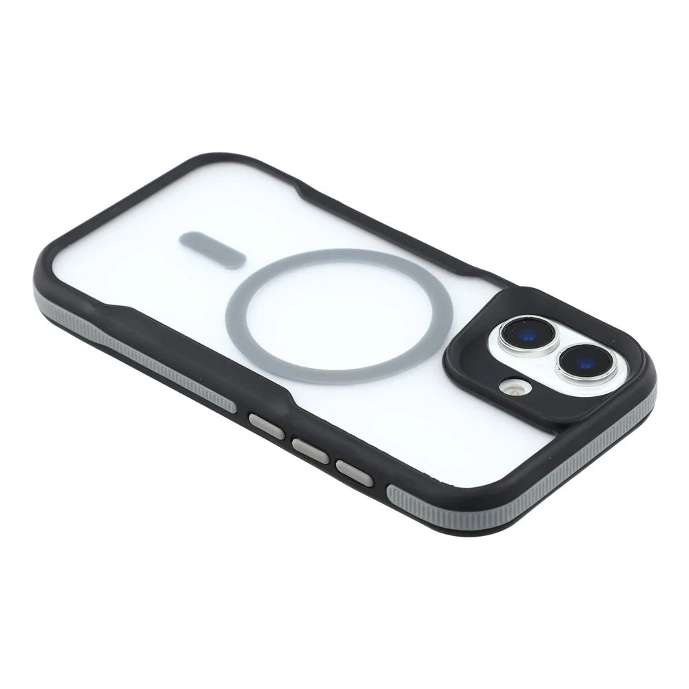 For iPhone 16 Plus Magnetic Case Skin-Touch TPU + PC Shockproof Phone Back Cover - Grey - 5