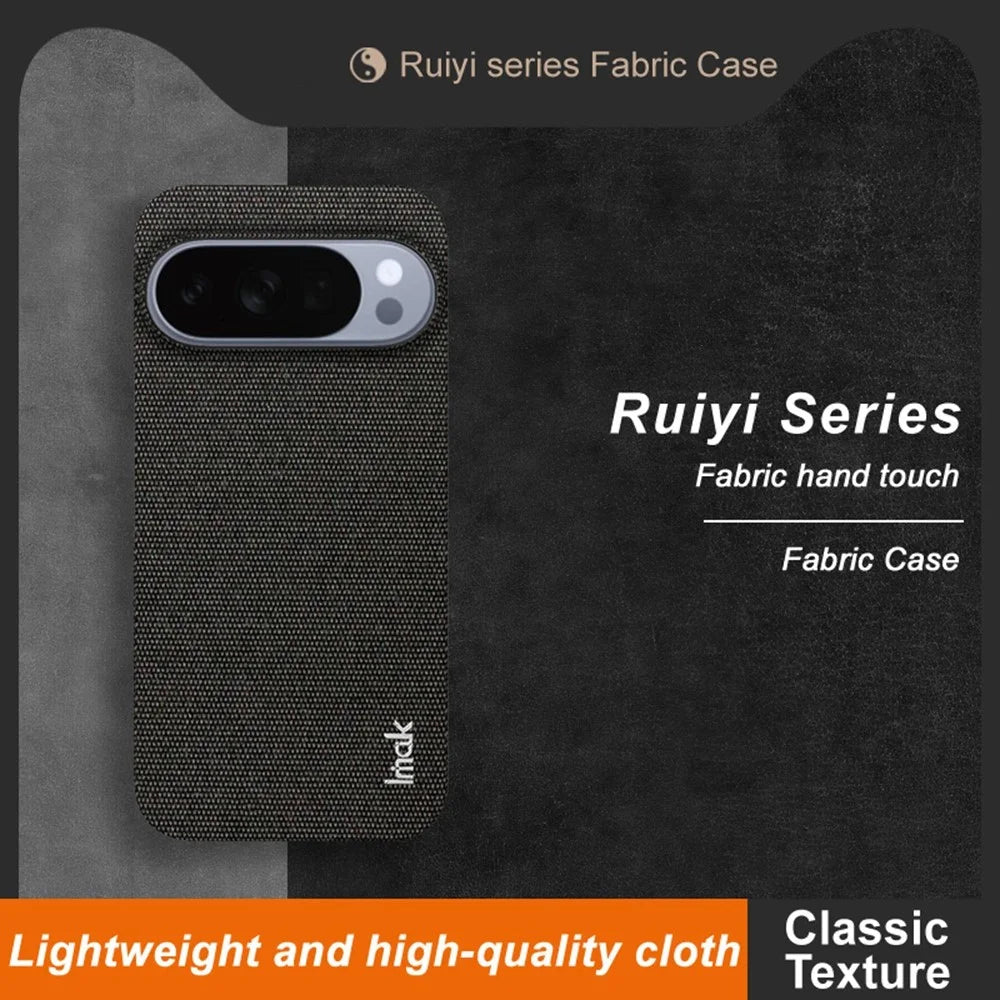 IMAK Ruiyi Series for Google Pixel 10 Pro XL Case Fabric Texture Leather + PC Phone Back Cover - Black - 2