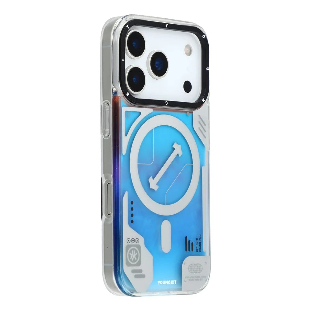YOUNGKIT For iPhone 17 Pro Case Compatible with MagSafe Anti Drop TPU PC Phone Back Cover - Blue - 1