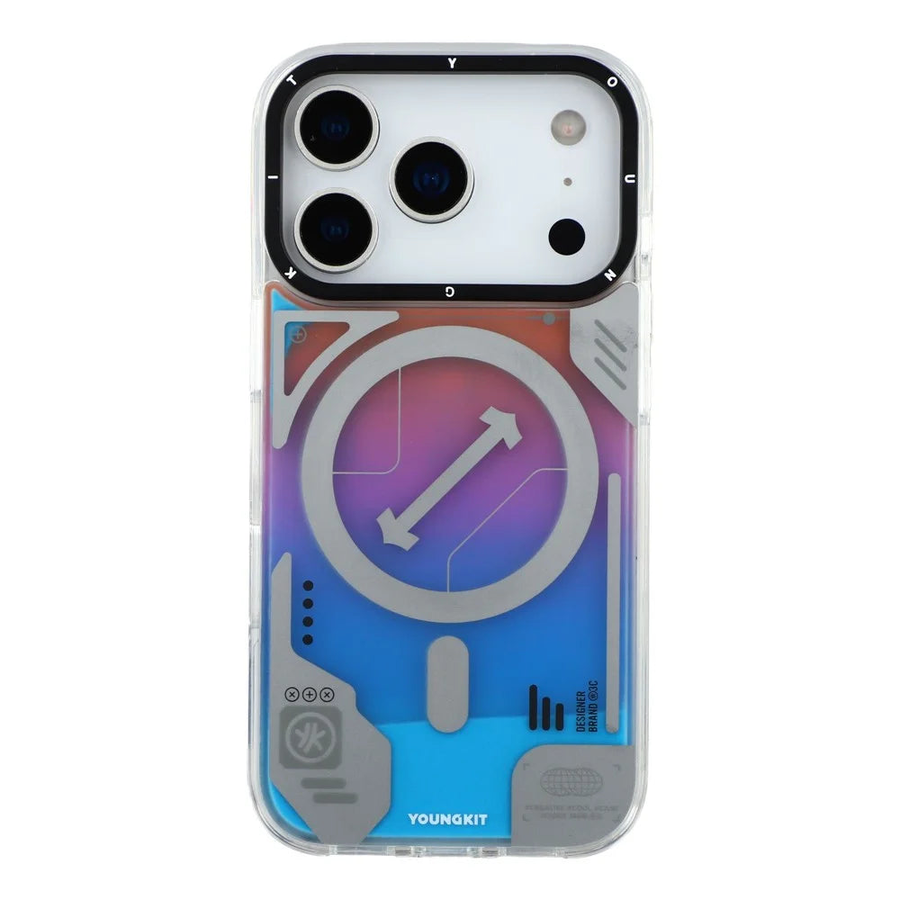YOUNGKIT For iPhone 17 Pro Case Compatible with MagSafe Anti Drop TPU PC Phone Back Cover - Blue - 3