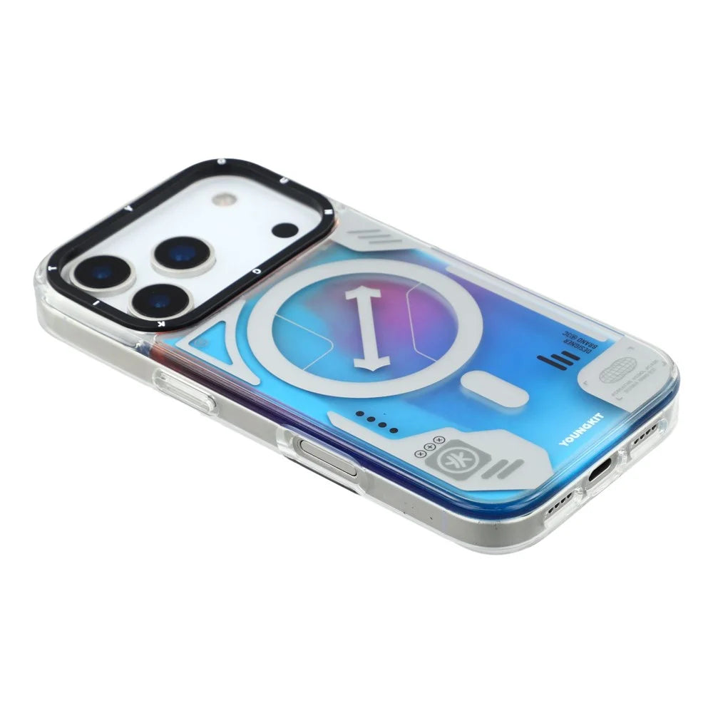 YOUNGKIT For iPhone 17 Pro Case Compatible with MagSafe Anti Drop TPU PC Phone Back Cover - Blue - 4