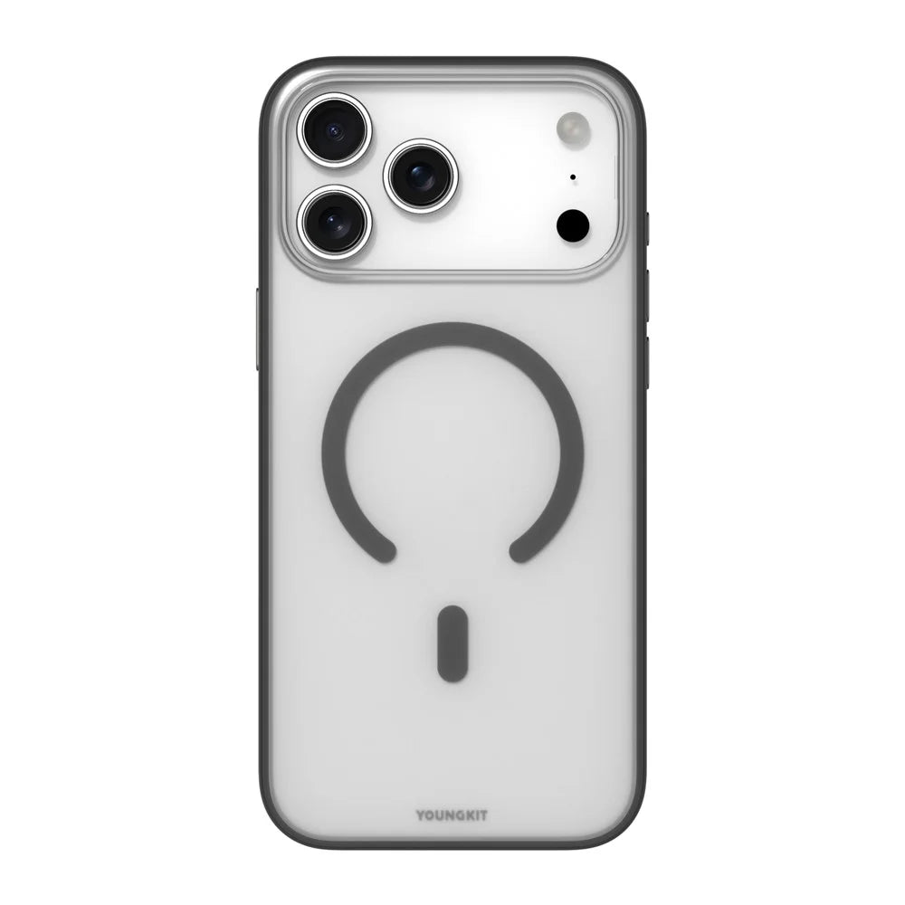 YOUNGKIT For iPhone 17 Pro Clear Case Compatible with MagSafe Shockproof TPU PC Phone Back Cover - Black - 2