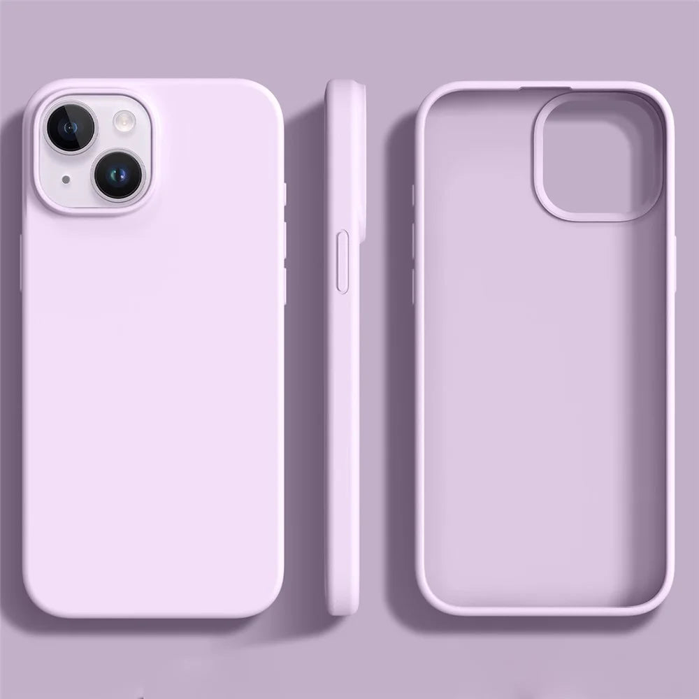 For iPhone 14 / 13 Case Ultra Thin Liquid Silicone + PC Anti-Scratch Phone Cover - Bean Purple - 2