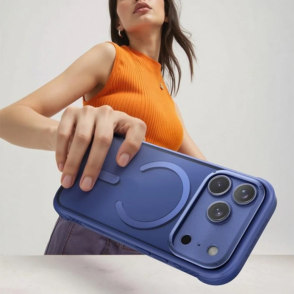 MOMAX MAAP25 For iPhone 17 Pro Max Magnetic Case Airbag Shockproof PC + TPU Clear Phone Cover - Orange - 6