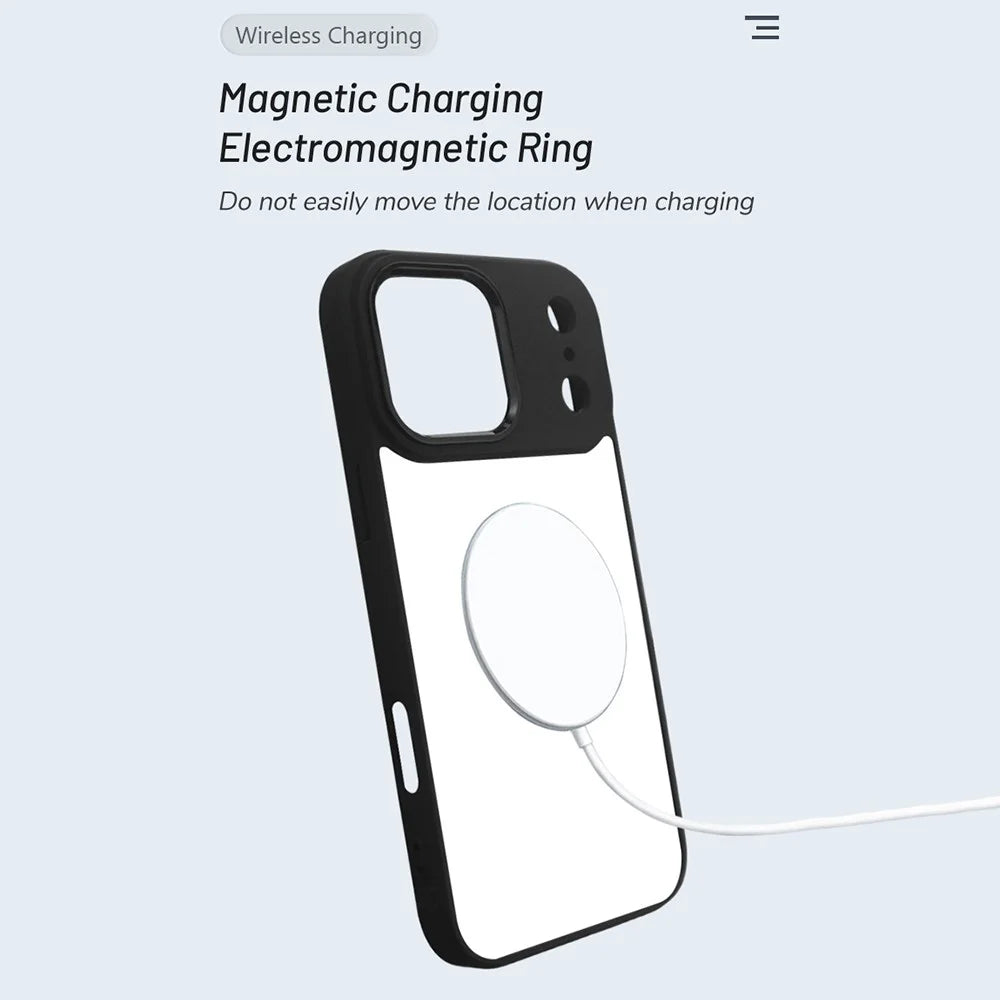 10Pcs For iPhone 17 Pro Case DIY Blank Heat Transfer TPU + PC Phone Back Cover with Magnetic Ring - 2