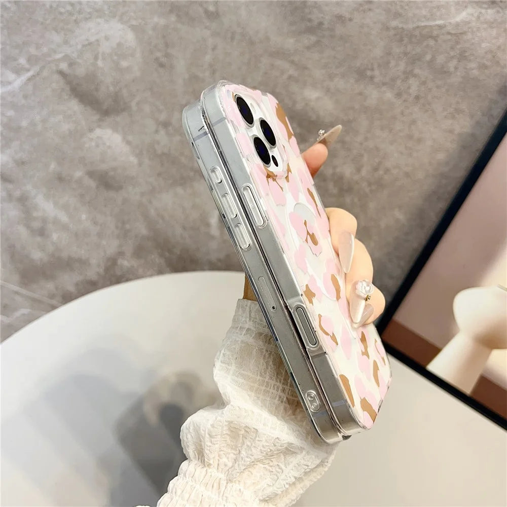For iPhone 16 Pro Max Magnetic Case Hollow Leopard Print Design TPU PC Phone Back Cover - Style 1 - 6