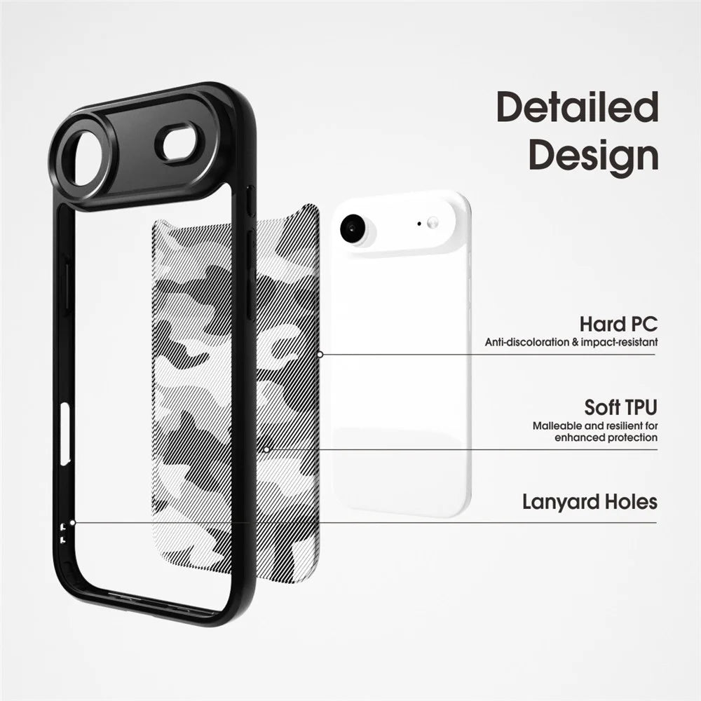 IBMRS For iPhone Air Case Soft TPU Frame Hard PC Back Anti-Fall Phone Cover - Artistic Camouflage - 2