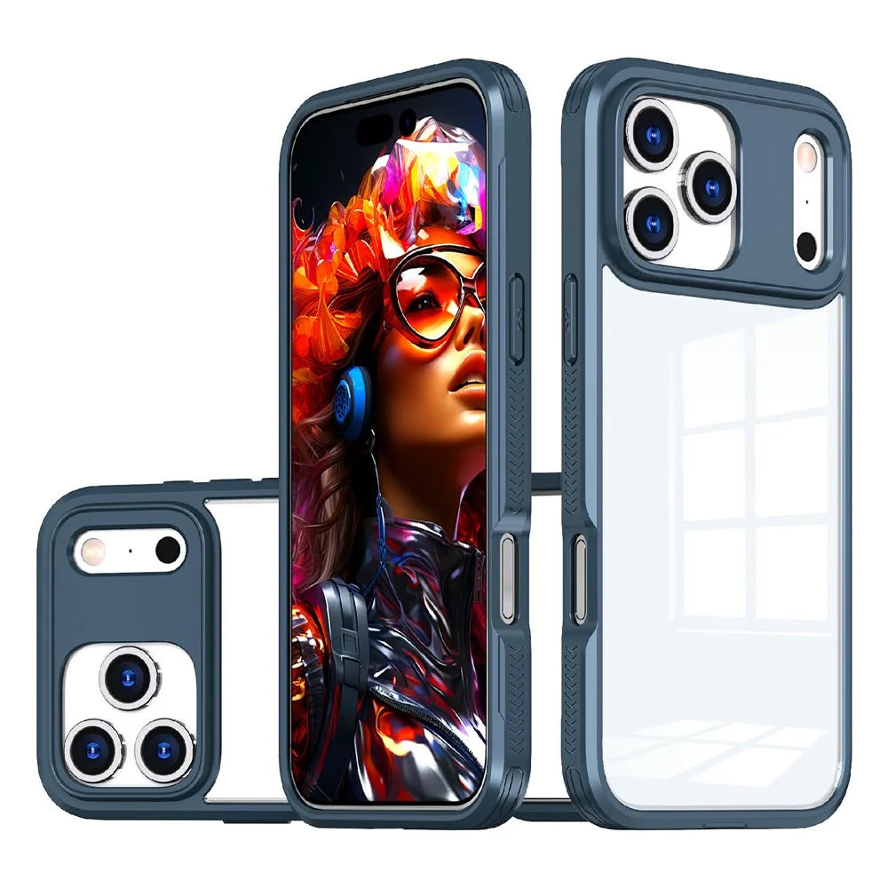 For iPhone 18 Pro Max / 17 Pro Max Case Ultra Slim TPU PC Clear Phone Back Cover - Navy Blue - 1