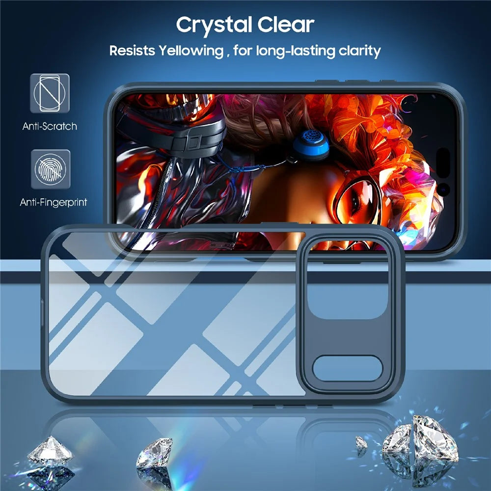 For iPhone 18 Pro Max / 17 Pro Max Case Ultra Slim TPU PC Clear Phone Back Cover - Navy Blue - 2