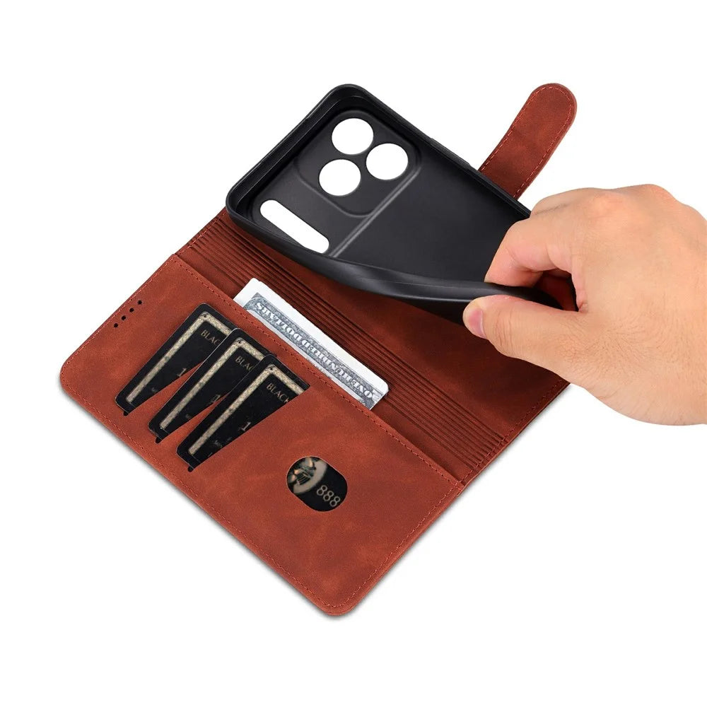 AZNS For iPhone 18 Pro Max / 17 Pro Max Case PU Leather Wallet Phone Cover - Brown - 2
