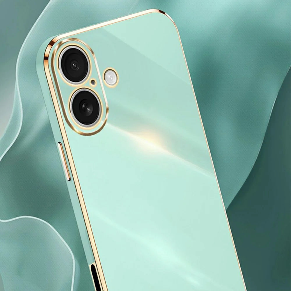 XINLI For iPhone 17 Case TPU Phone Cover with Electroplating Frame - Cyan - 2