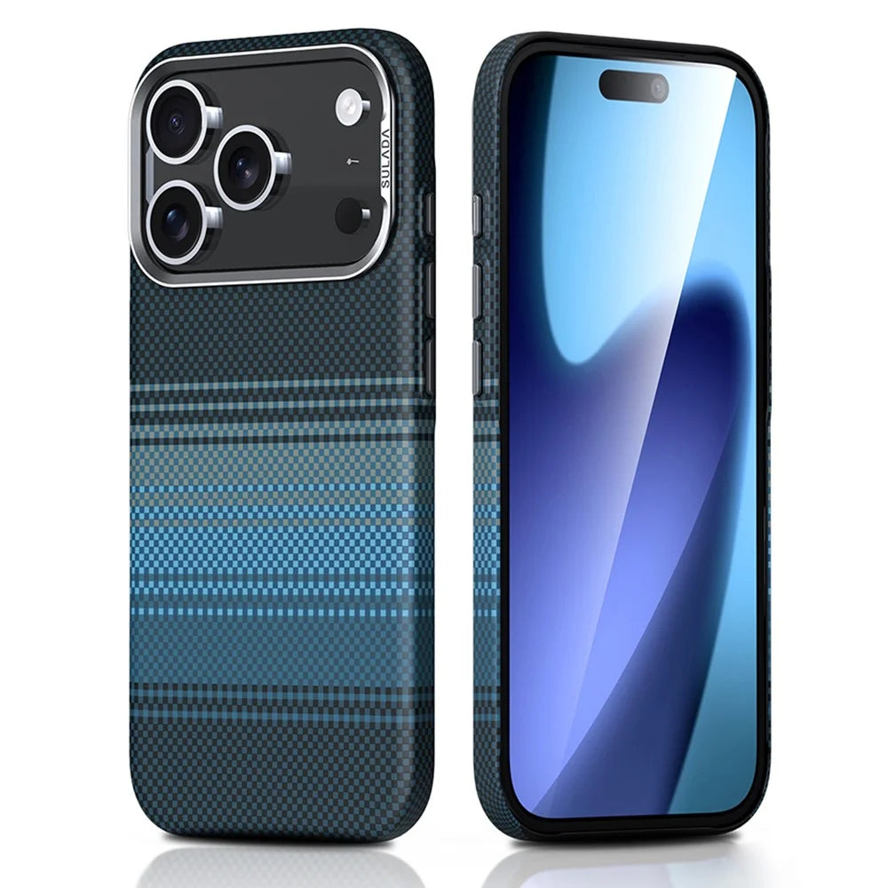 SULADA For iPhone 17 Pro Max Magnetic Case Hard PC Anti-Scratch Phone Cover - Sunrise Blue - 1