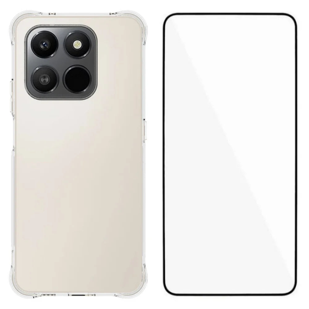 WANLONFENG For Honor 400 Smart 5G / 4G / X7d 4G Case  WL Series 2.0mm TPU Phone Cover with Tempered Glass Film - Transparent - 1