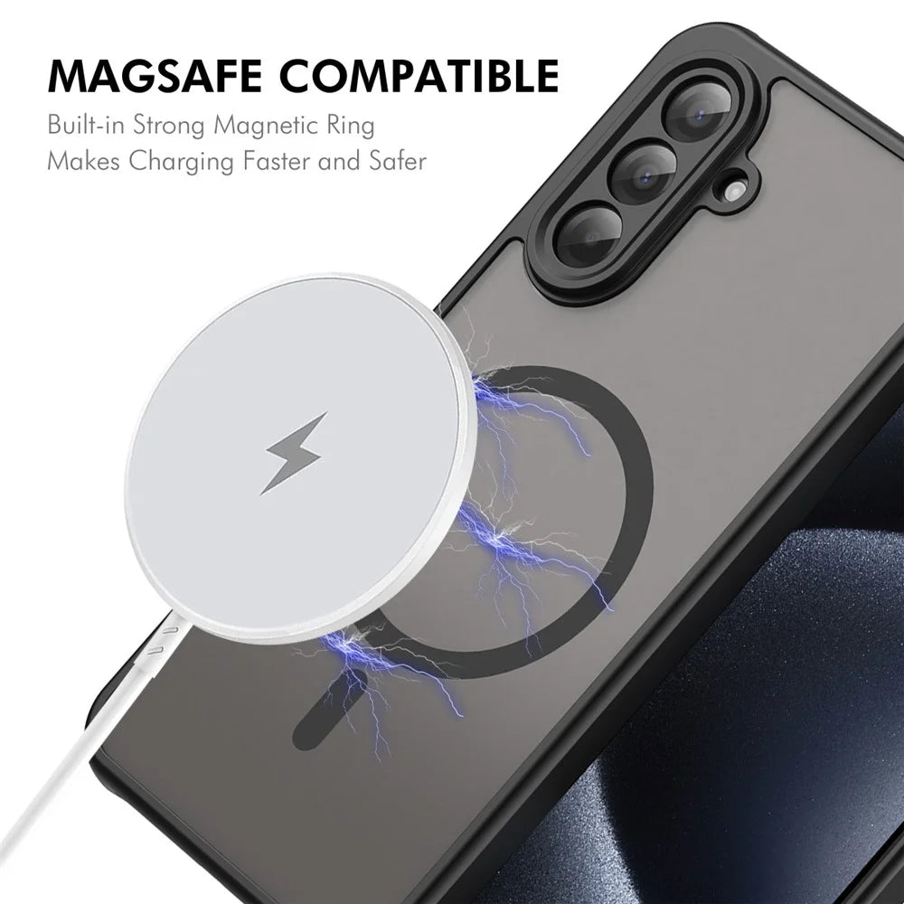 ENKAY HAT PRINCE For Samsung Galaxy A17 5G / A17 4G Magnetic Case with 9H Tempered Glass PC TPU Matte Phone Cover - Black - 2