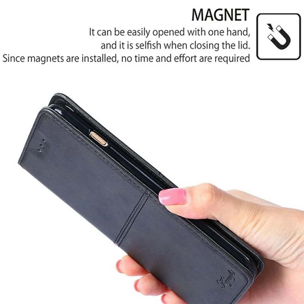 For iPhone 17 Pro Case Card Slots Cowhide Texture Phone Leather Cover - Black - 4