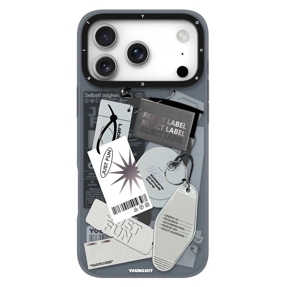 YOUNGKIT Interdimensional Series For iPhone 17 Pro Magnetic Case Matte TPU IMD Phone Back Cover - Cool (Black  /  White) - 1