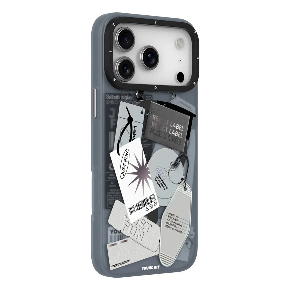 YOUNGKIT Interdimensional Series For iPhone 17 Pro Magnetic Case Matte TPU IMD Phone Back Cover - Cool (Black  /  White) - 2