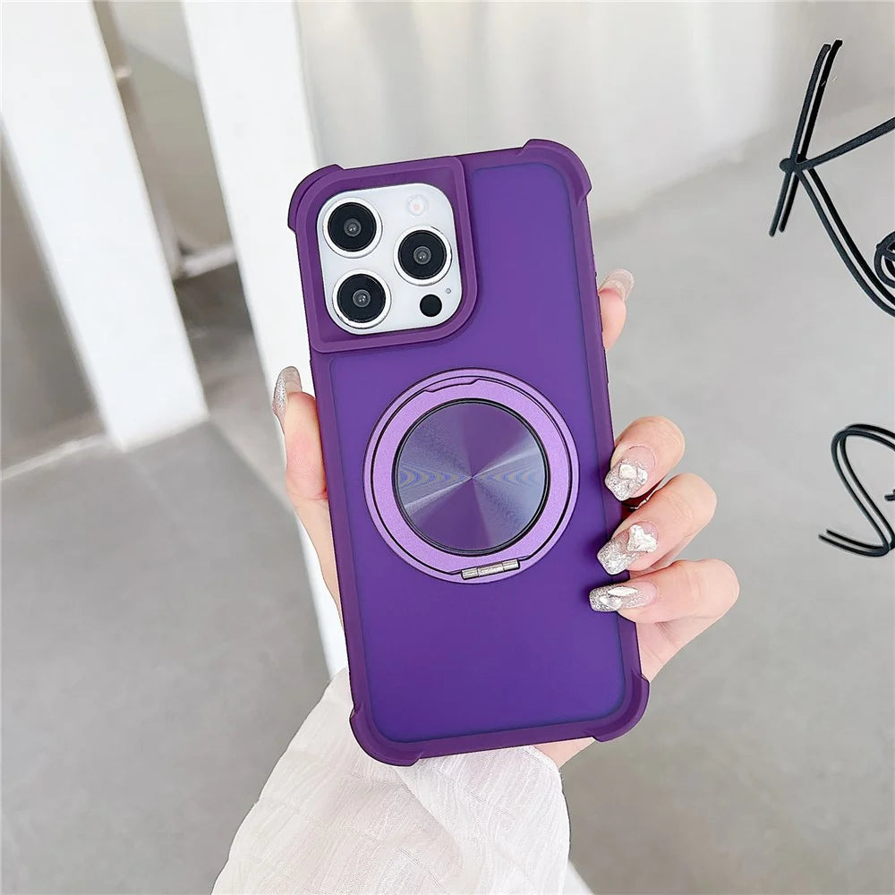 For iPhone 13 Pro Case Compatible with MagSafe CD Vein Kickstand TPU + PC Phone Cover - Purple - 2