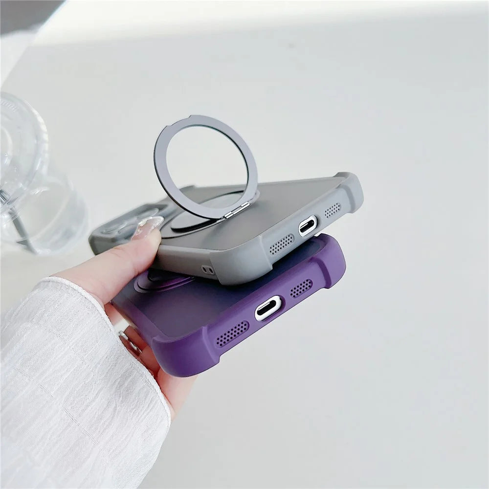 For iPhone 13 Pro Case Compatible with MagSafe CD Vein Kickstand TPU + PC Phone Cover - Purple - 3