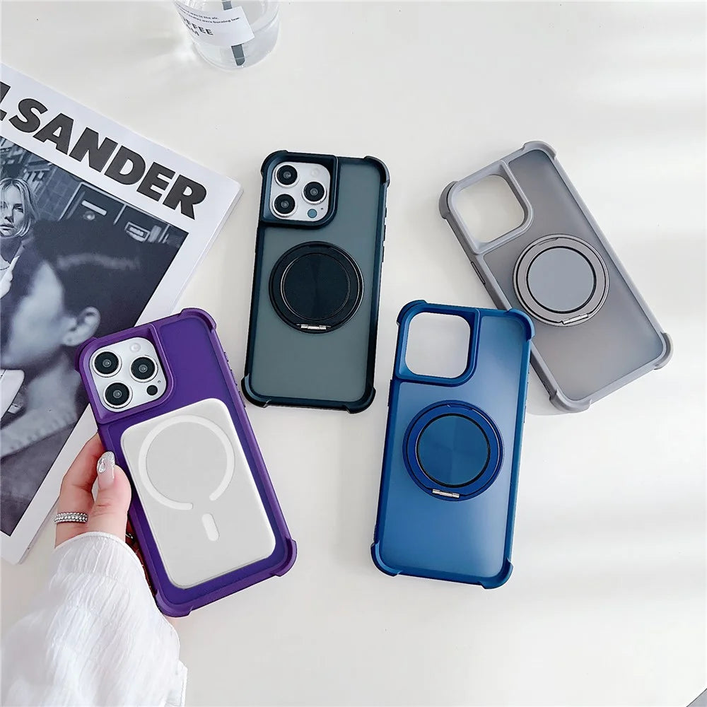 For iPhone 13 Pro Case Compatible with MagSafe CD Vein Kickstand TPU + PC Phone Cover - Purple - 5