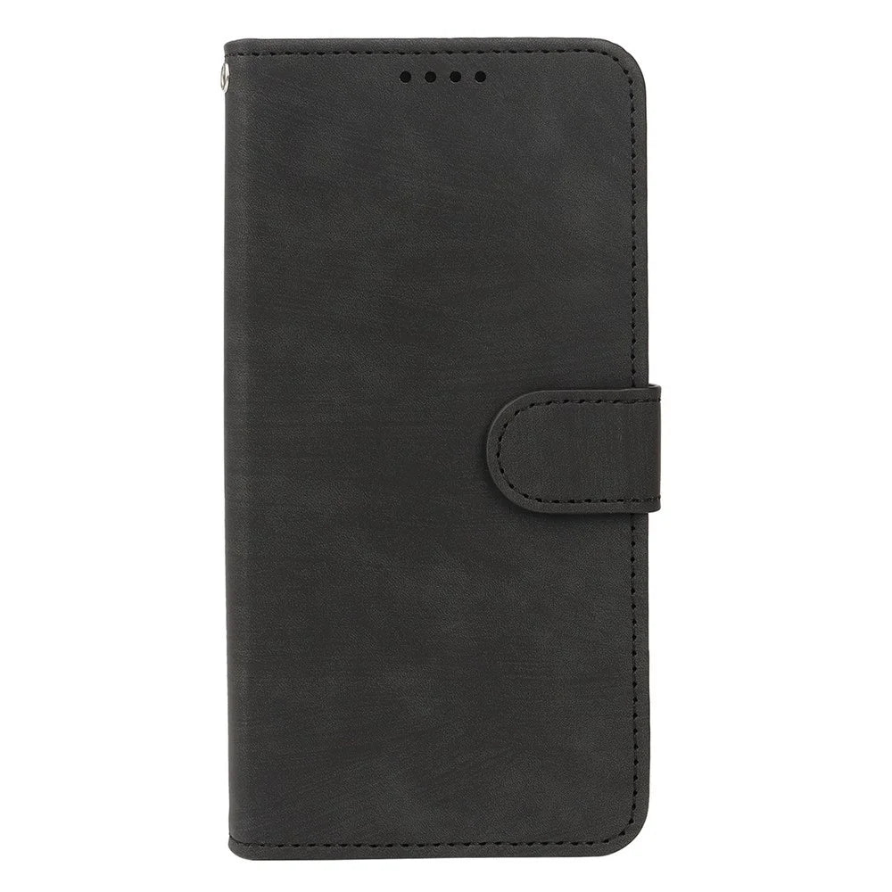 For Samsung Galaxy A26 5G Case Flip Wallet Striped Texture Leather Phone Cover - Black - 5