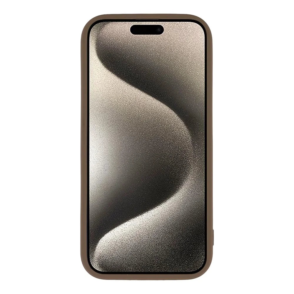 For iPhone 15 Pro Phone Case Heart Pattern TPU Shockproof Protective Cover - Brown - 2