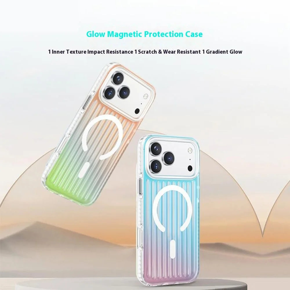 COTECI For iPhone 17 Pro Case Compatible with MagSafe Gradient Color TPE + TPU Phone Back Cover - Dazzling Blue - 2
