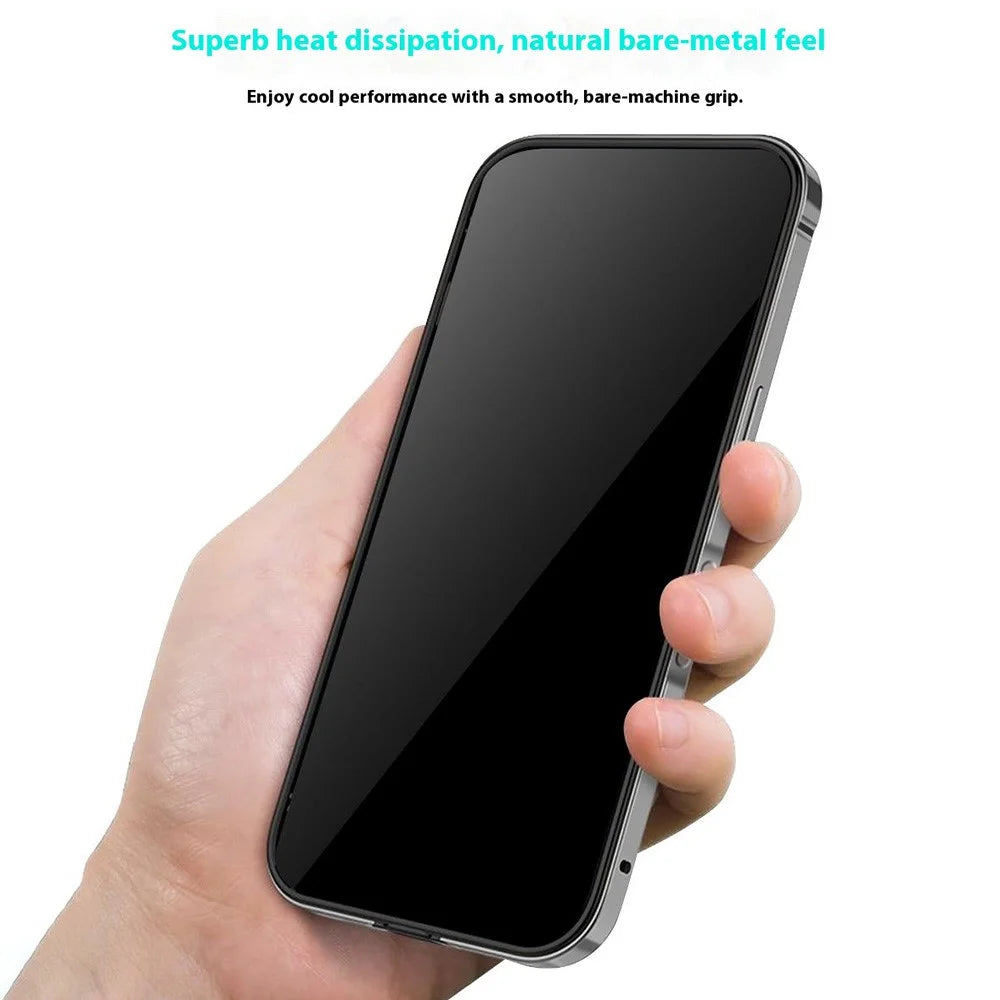 COTECI For iPhone 17 Case Aluminum Alloy Silicone Bumper Shockproof Heat Dissipation Phone Frame - Black - 2