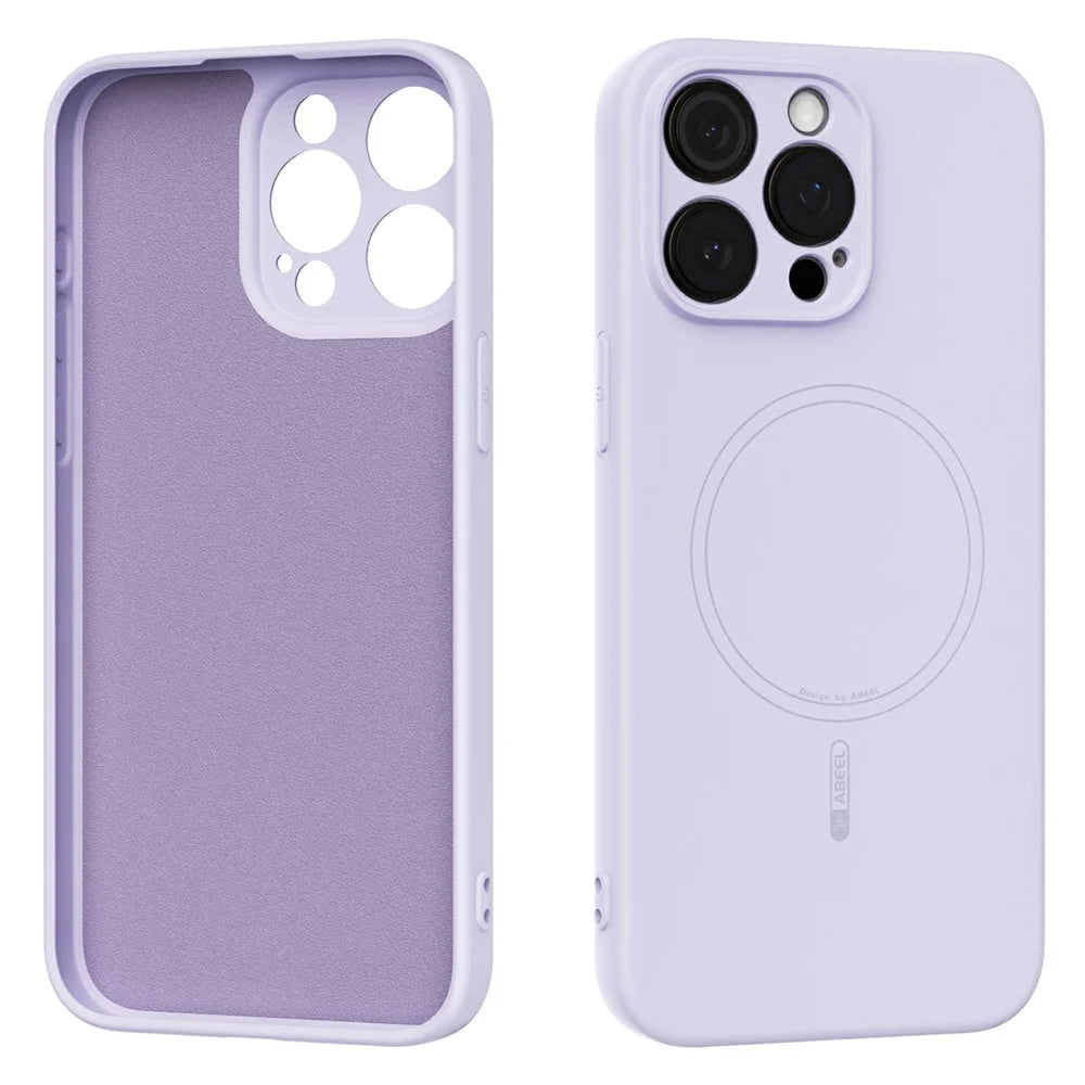 ABEEL For iPhone 13 Pro Max Case Compatible with MagSafe Skin Touch Liquid Silicone Phone Back Cover - Purple - 1