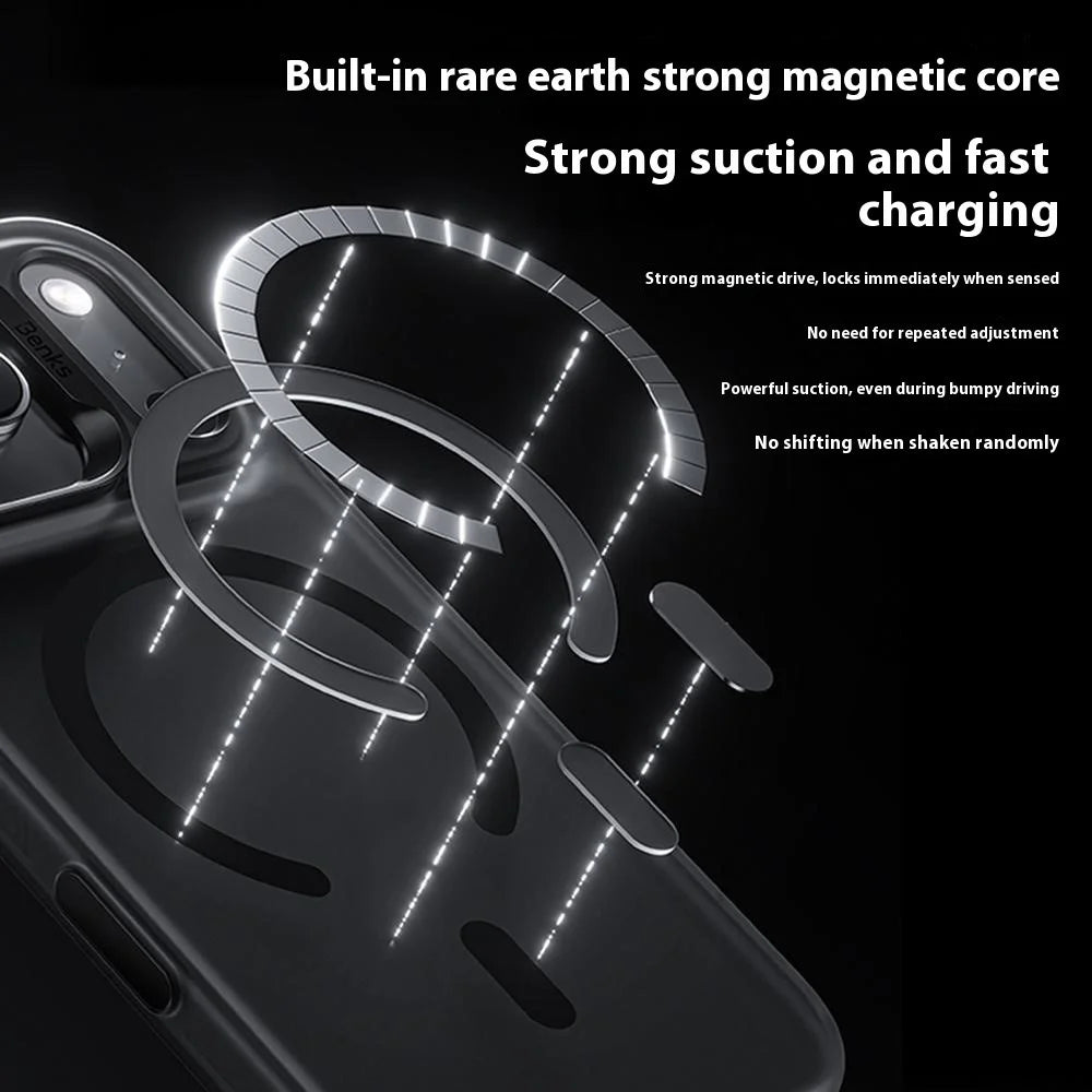 BENKS For iPhone 17 Pro Max Case PC + TPU Matte Magnetic Phone Cover Compatible with MagSafe - 5