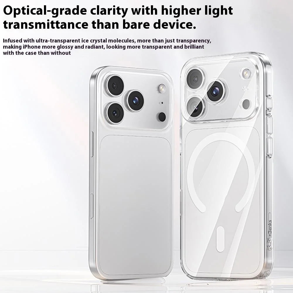 BENKS For iPhone 17 Pro Magnetic Case Ultra Thin Naked-like Clear PC Phone Cover Compatible with MagSafe - 2
