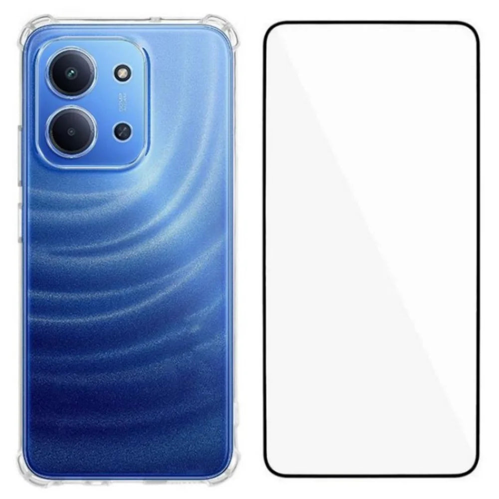 WANLONFENG For Xiaomi Redmi 15C 4G (Global) (171mm) TPU Case  WL3 Series 1.5mm Phone Cover with Tempered Glass Film - Transparent - 1