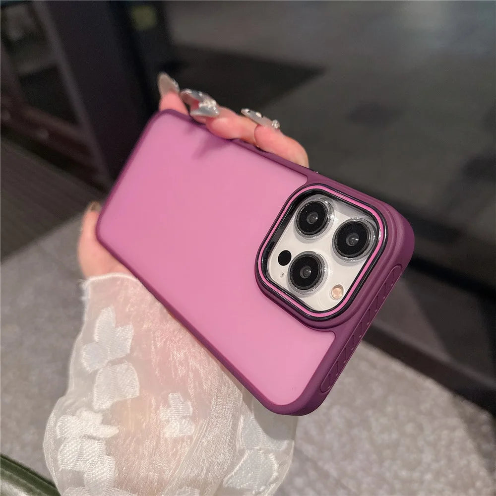 For iPhone 12 Pro Max Case PC + TPU Anti-Slip Matte Phone Cover - Purple - 2
