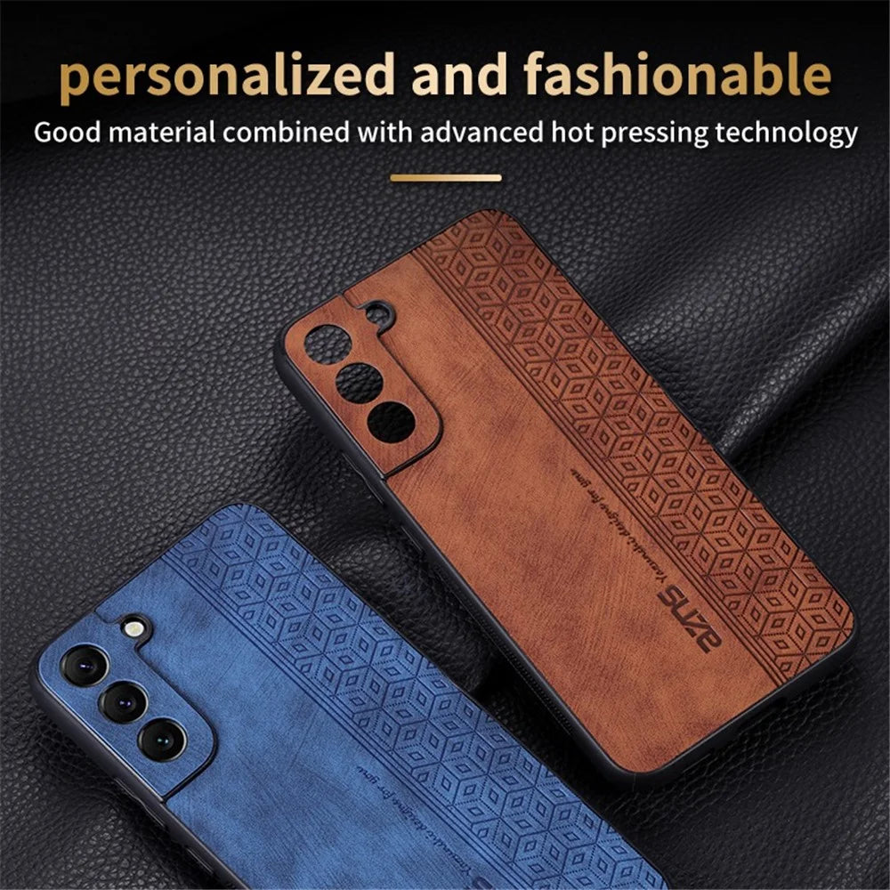 AZNS For Samsung Galaxy S22+ 5G Cell Phone Cover Shell Imprinted Pattern PU Leather+TPU Non-slip Phone Case - Brown - 7