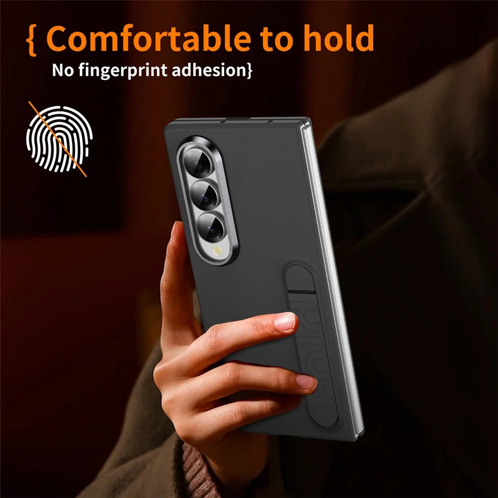 For Samsung Galaxy Z Fold3 5G Case Kickstand Hard PC Phone Cover (without Screen Protector) - Black - 5