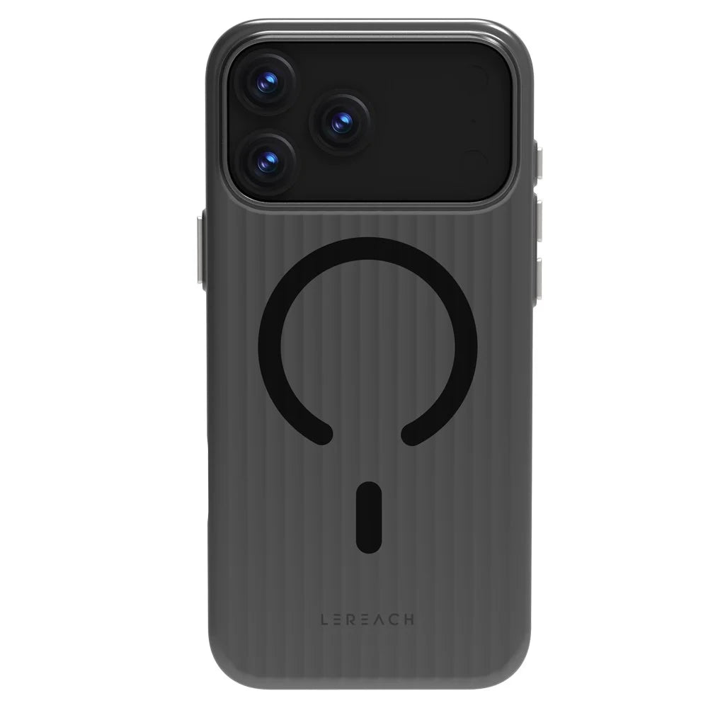 LEREACH TOC Series for iPhone 17 Pro Max Case Flowing Grid PC Phone Cover Compatible with MagSafe - Black - 2