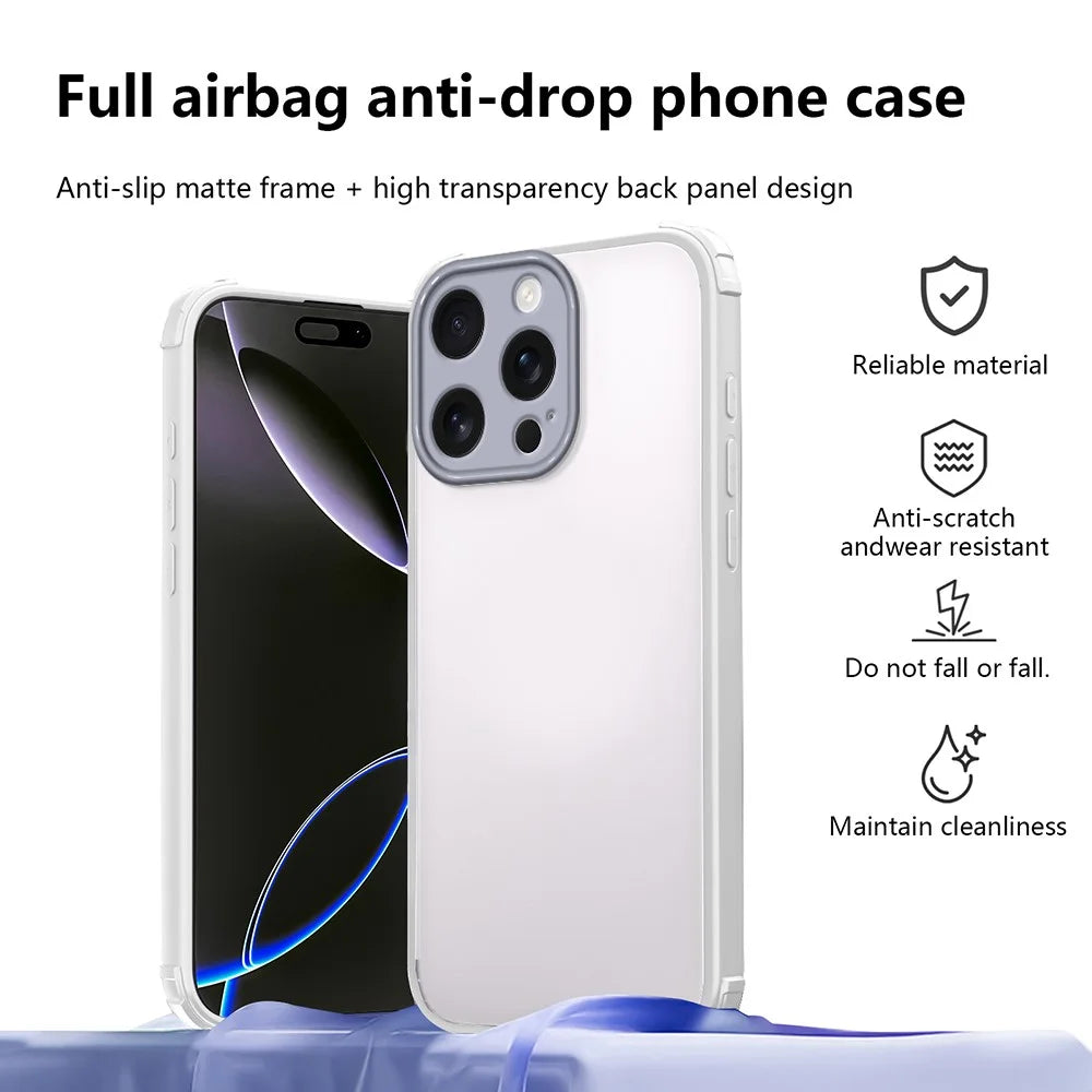 For iPhone 14 Pro Max Case Reinforced Corner Shockproof TPU + Acrylic Phone Cover - White - 2