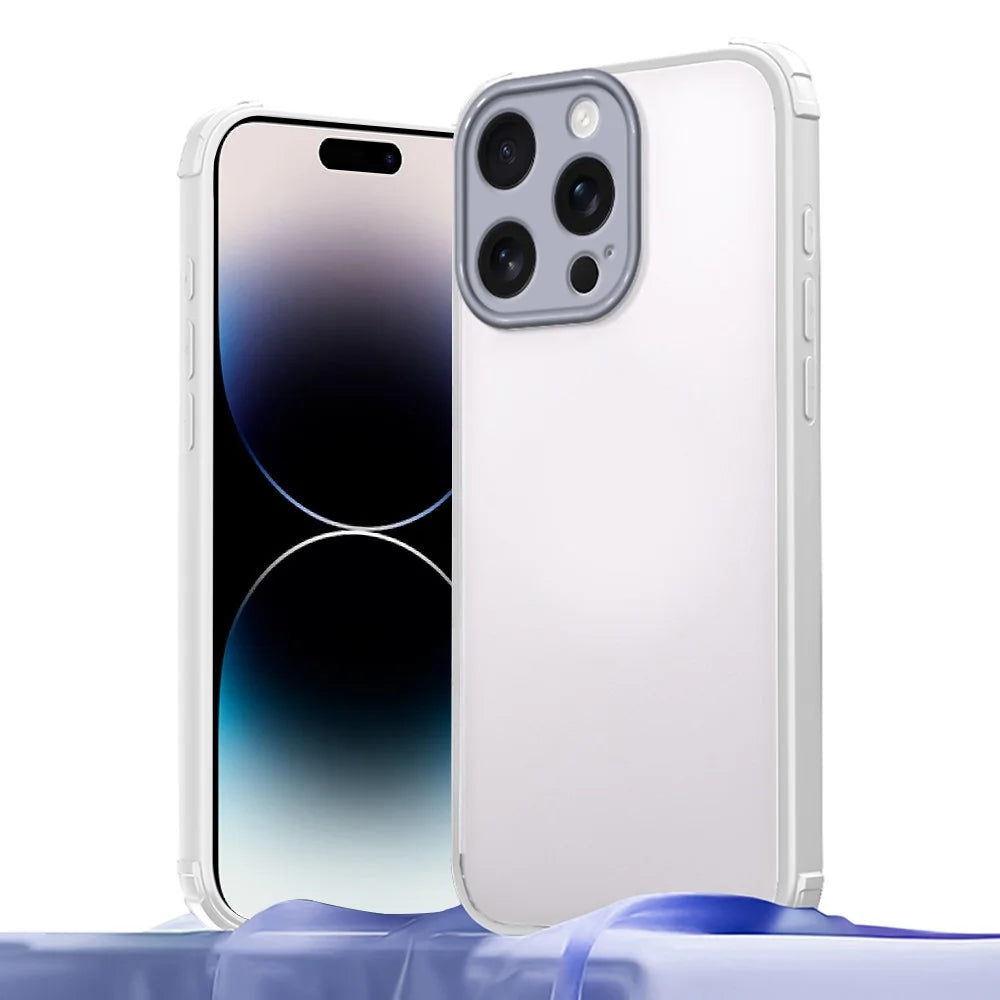 For iPhone 14 Pro Case Reinforced Corner Shockproof TPU + Acrylic Phone Cover - White - 1