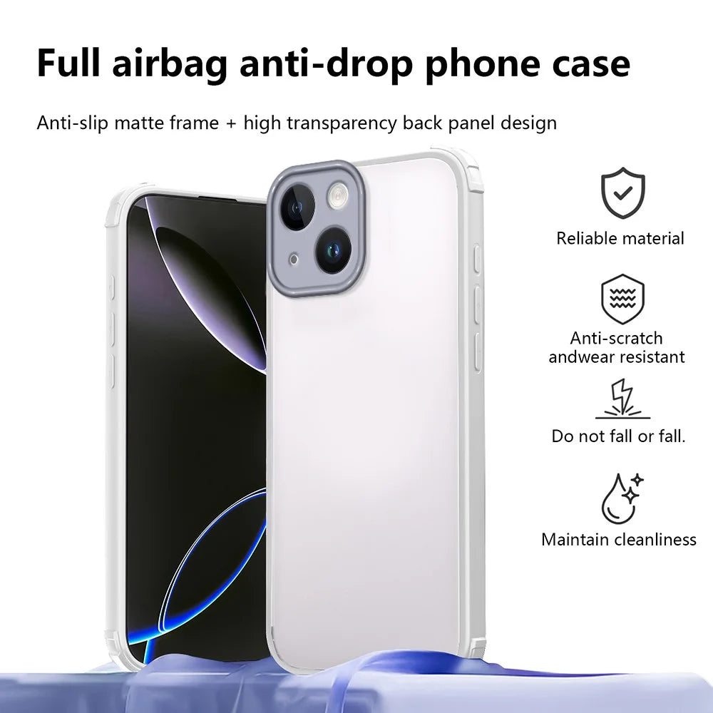 For iPhone 14 Case Reinforced Corner Shockproof TPU + Acrylic Phone Cover - White - 2