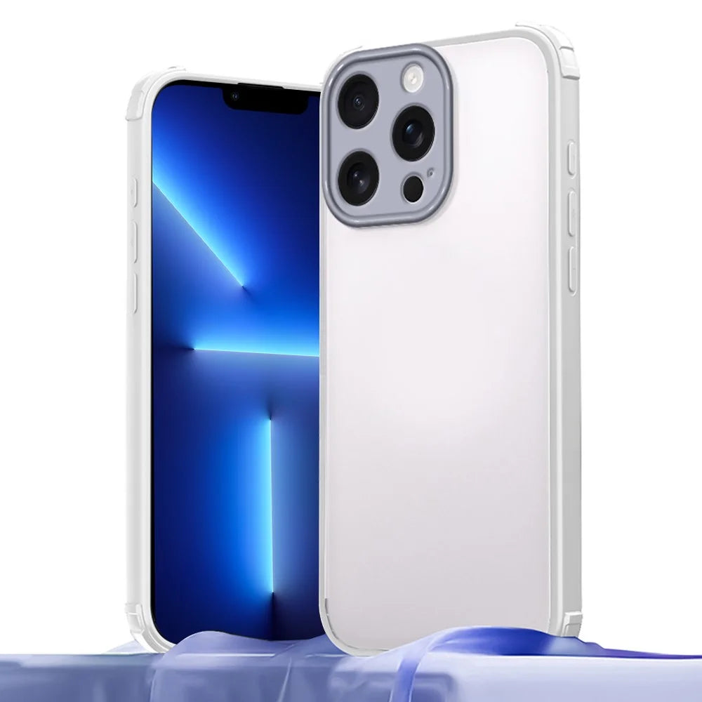 For iPhone 13 Pro Max Case Reinforced Corner Shockproof TPU + Acrylic Phone Cover - White - 1